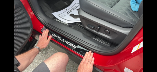 Black Door Sill Scuff Plates for Mitsubishi Outlander (2022-2026) & PHEV (2023-2026)