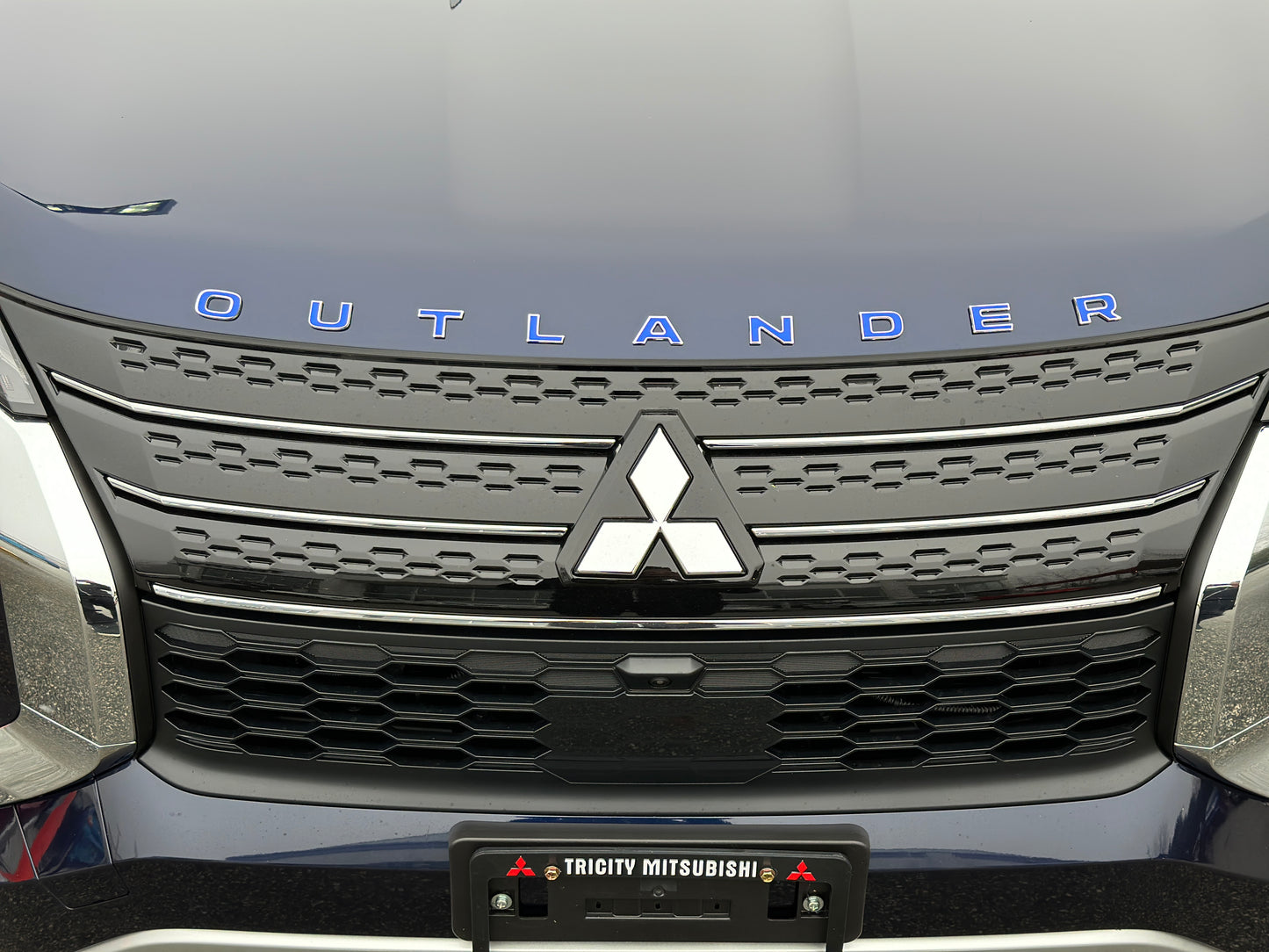 Signature Blue 3D Hood Emblem for Mitsubishi Outlander PHEV (2023-2026)