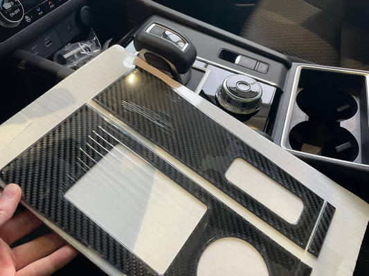 Carbon Fiber Center Console Shifter Overlay for Mitsubishi Outlander (2022-2024 Gas Models)